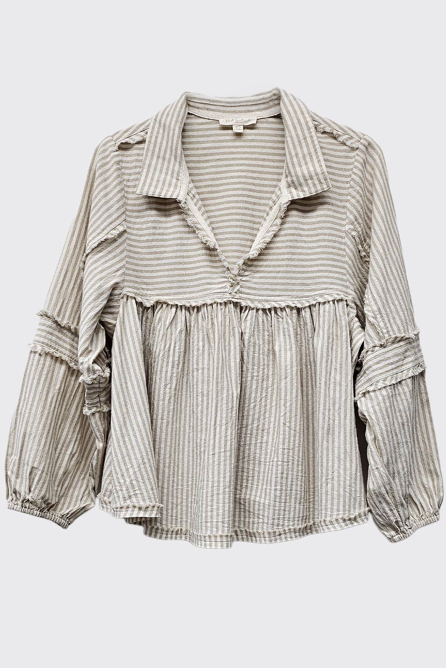 Striped Bubble Blouse Top