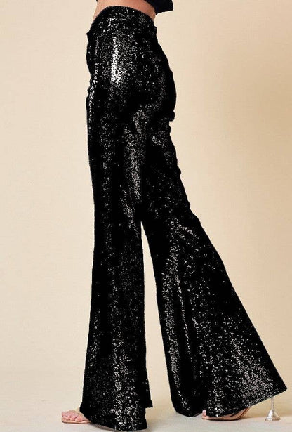 BLACK SEQUINS PANTS