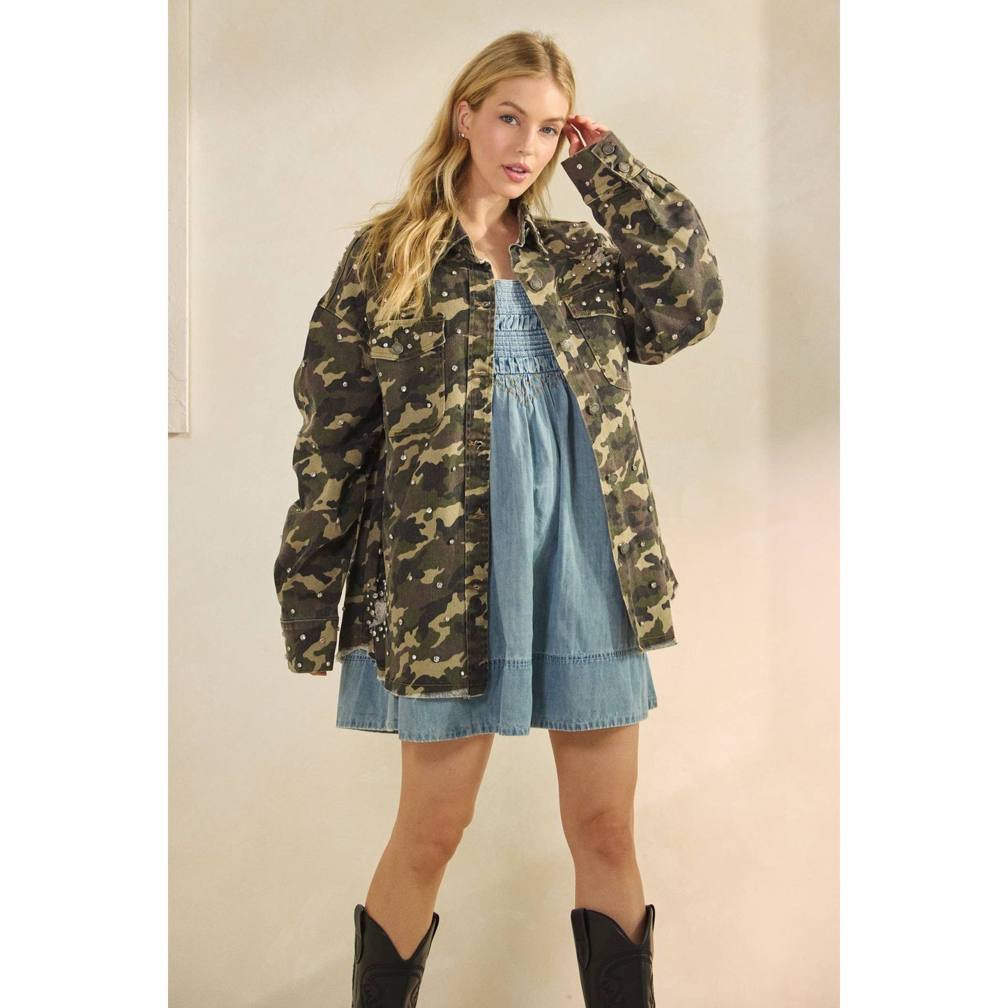 Rhinestone Denim Jacket