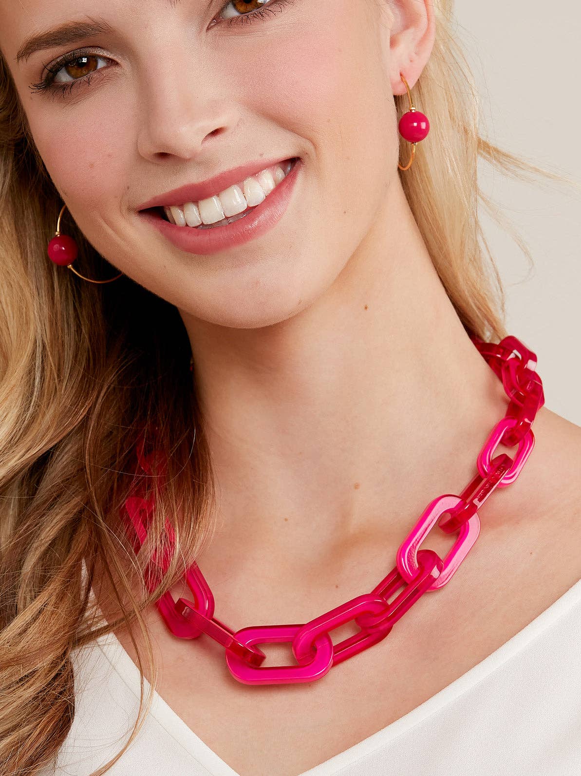 Colorful Resin Cable Link Collar Necklace