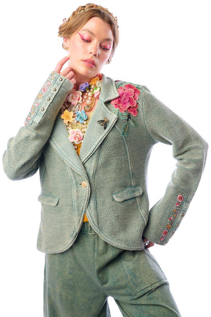 Alba Green Terry  Blazer