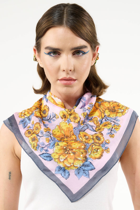Beauty Hand Embellished Bandana Scarf