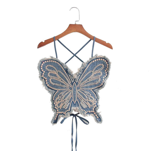 Denim Butterfly Camisole