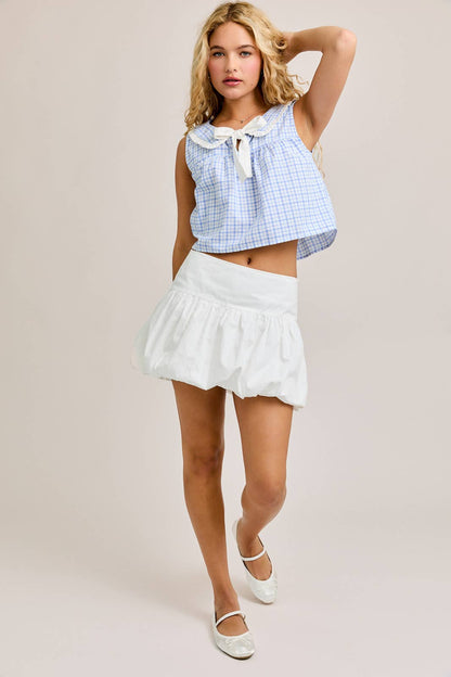 COLLAR BLOUSE RIBBON BOW TIE ON THE FRONT