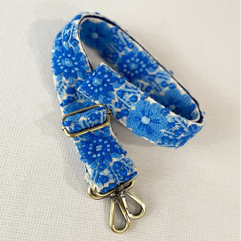 Forget-Me-Not Embroidered Adjustable Bag/Camera Strap