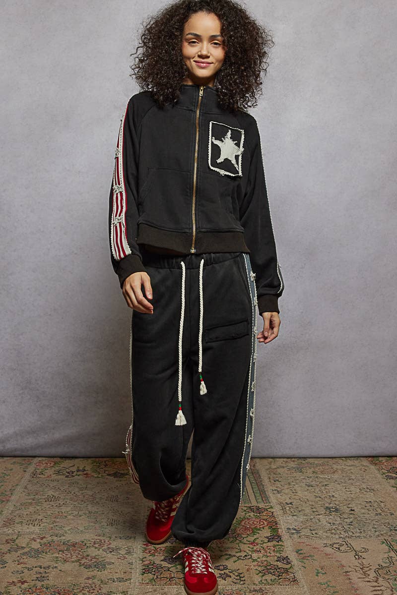 French Terry Star Patch Knit Joggers