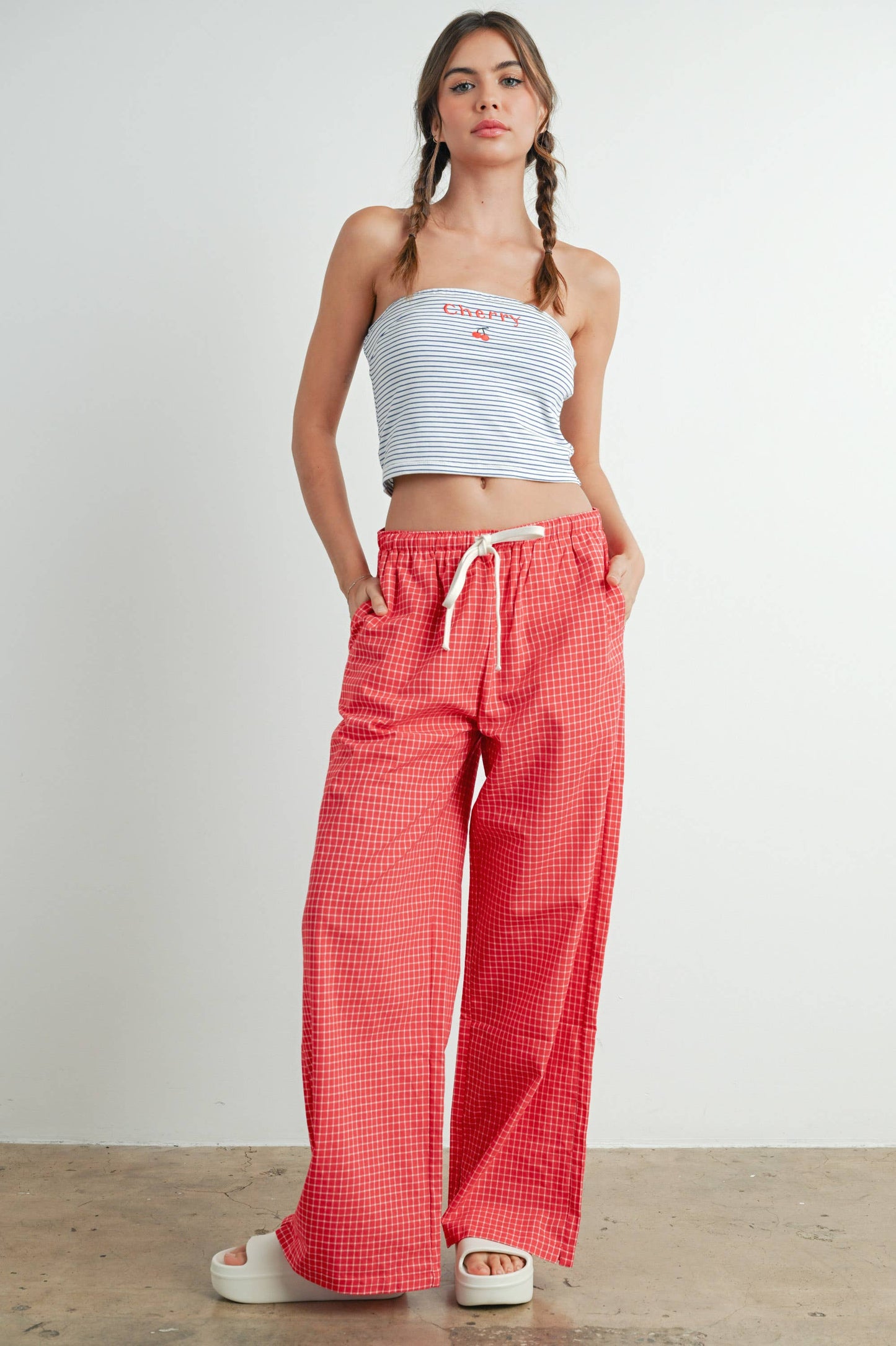 Striped Cherry Tube Top