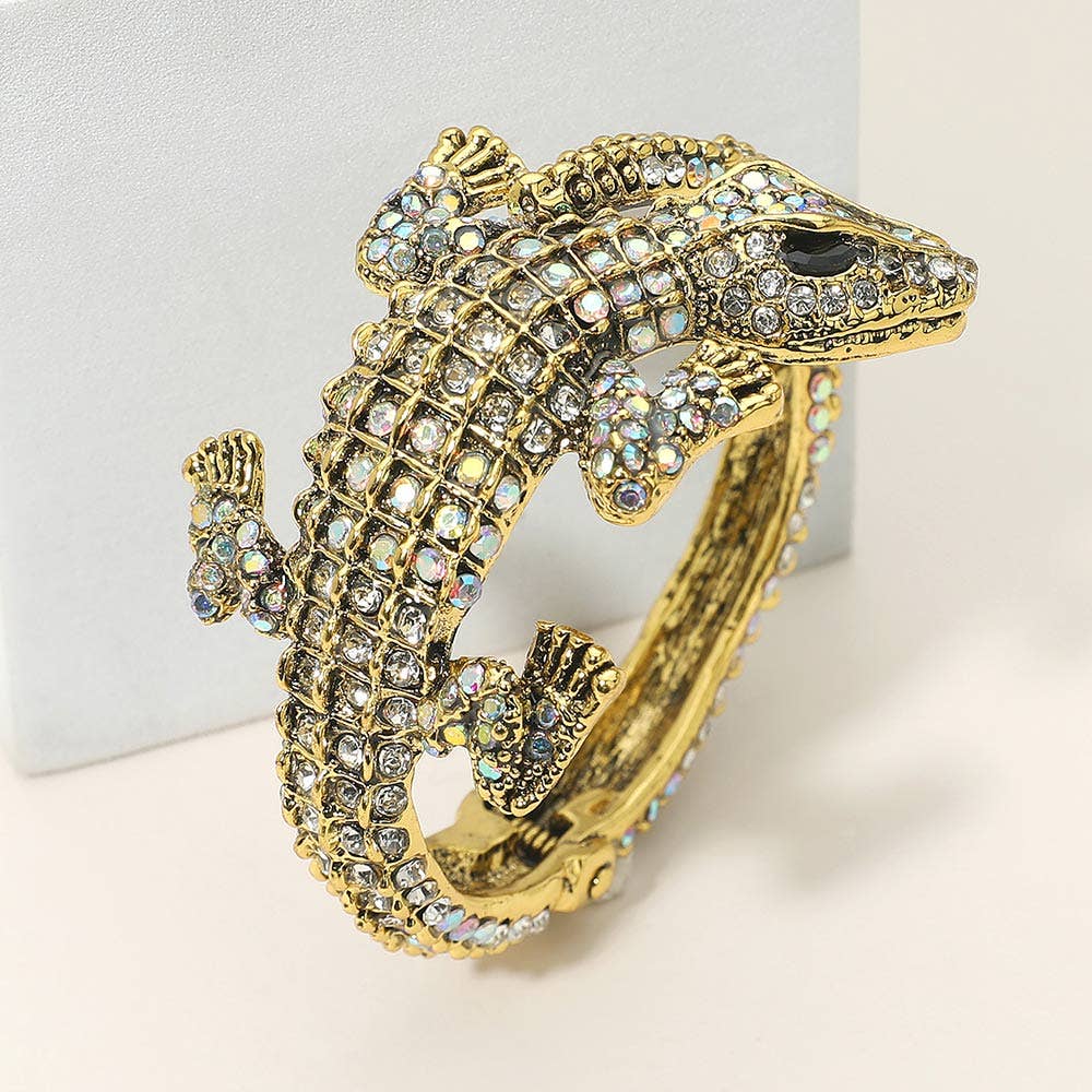 Crystal Crocodile/Alligator Embellished Bracelet – PEARL'S BUNGALOW