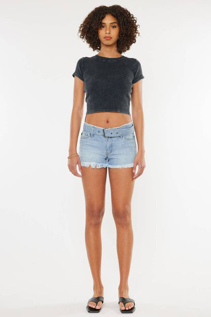 Light Wash Denim Shorts w Belt