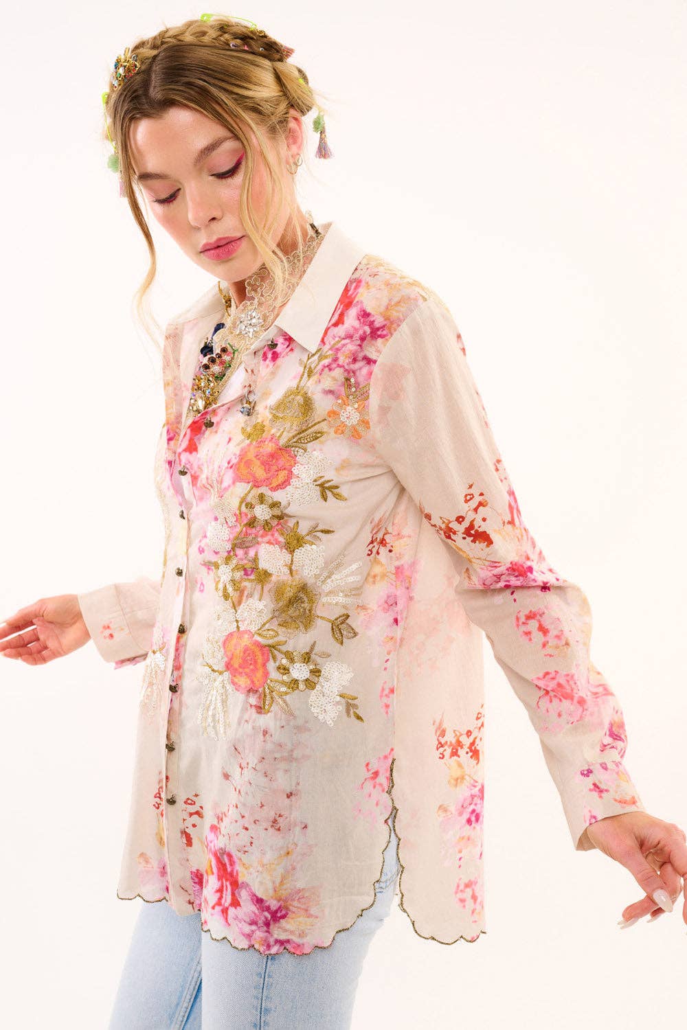 The Thought of You Shirt Boho Blouse