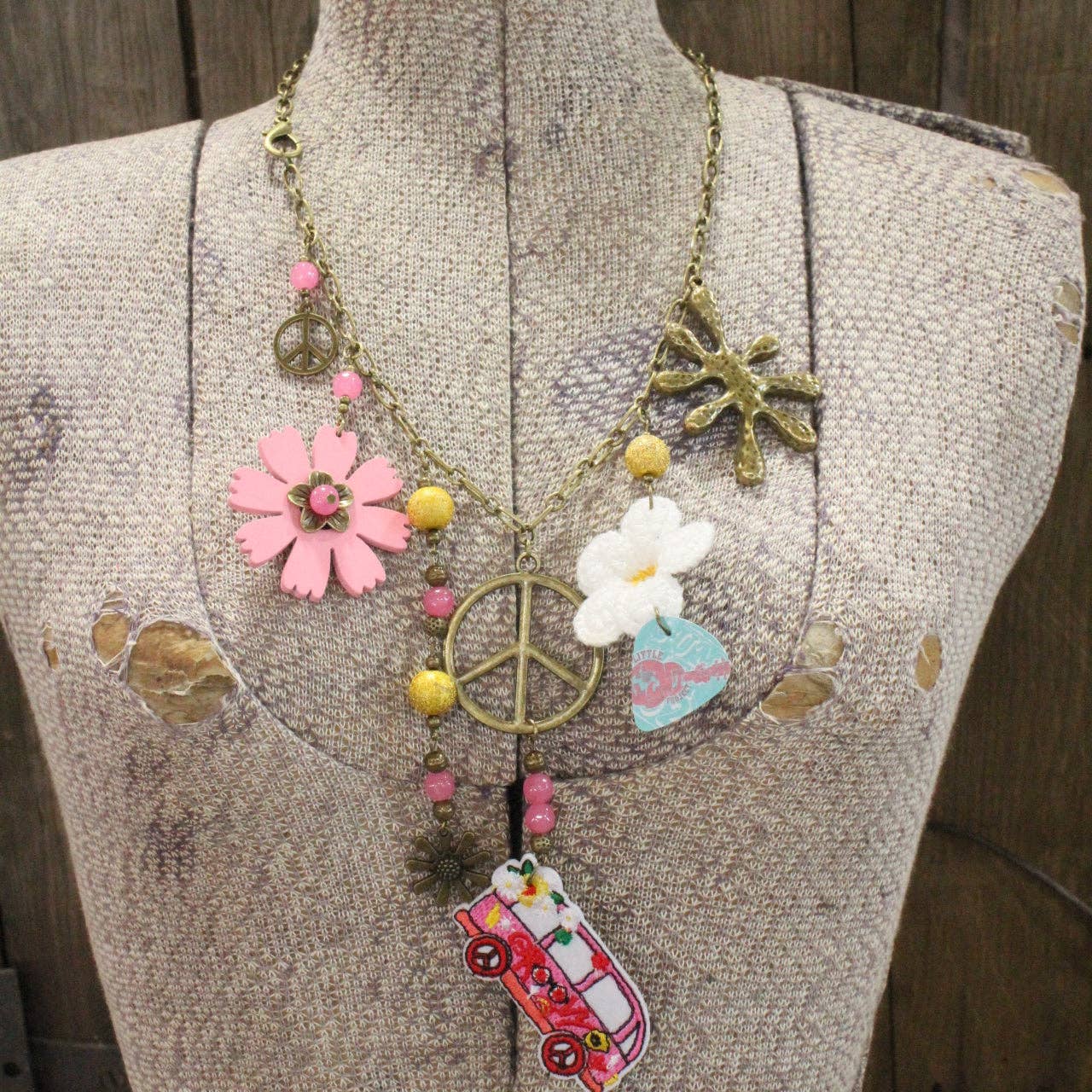 On The Road W/ The Beatles Retro Charm Necklace