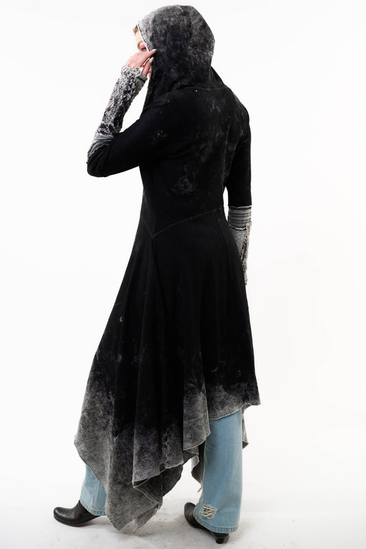 Forest Goddess French Terry Coat | Hooded Sweater| Long Coat