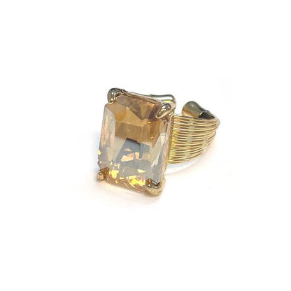 Cushion Cut Cocktail Adjustable Wire Ring