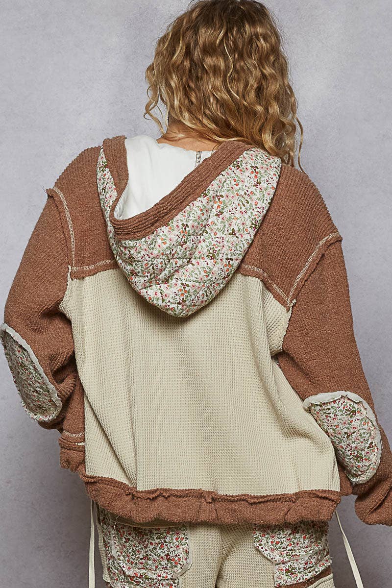 Floral Knit Hoodie Jacket