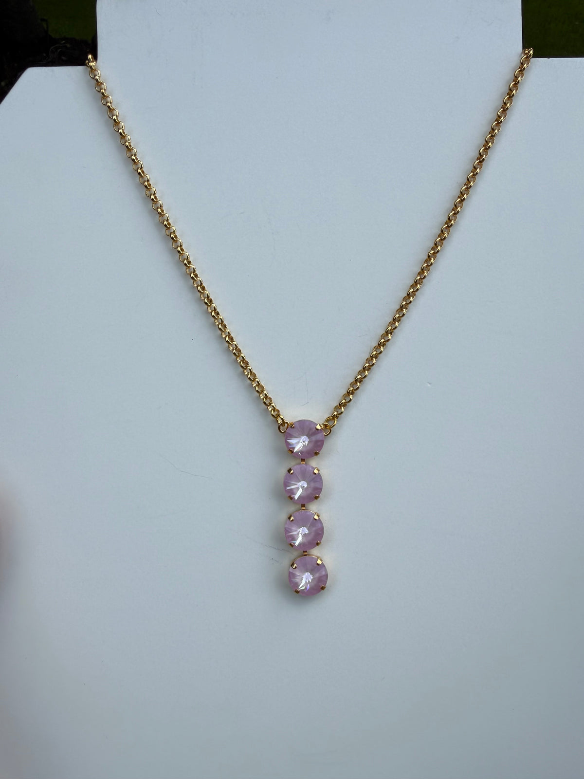 WETSTONE: Dusty Rose Noir Drop Necklace