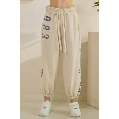 WASHED NUMBER PRINTED JOGGER SWEATPANTS