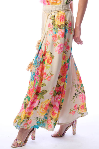 Earth Angels Pants | Wide Leg Pants | Peacock Print Pants