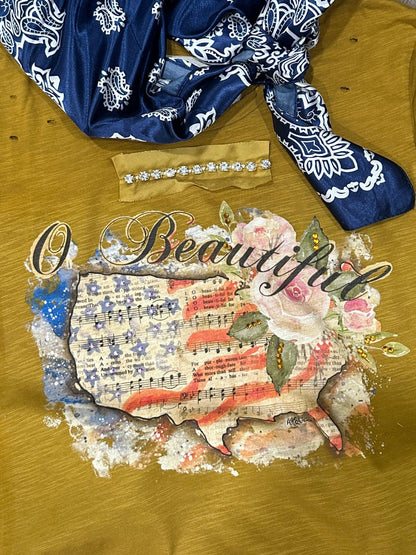 O Beautiful USA Tattered Tee