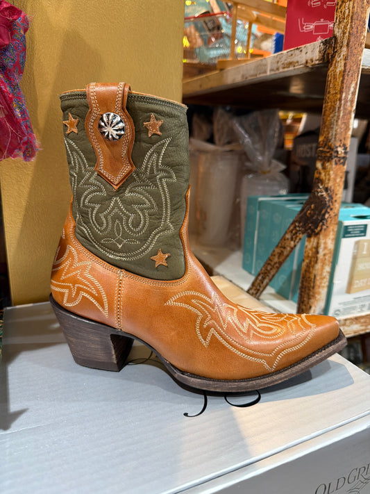 Marfa 7in Cognac/Green Old Gringo Cowgirl Boots