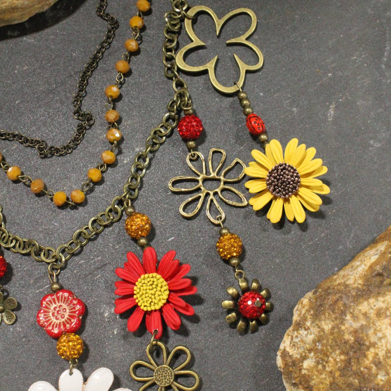 Ladybug Love Flower Charm'd Necklace