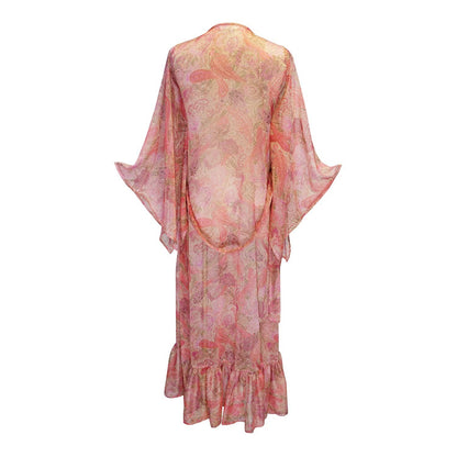 Blushing Paisley Flowing Sleeve Kimono