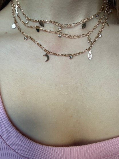Mystic Triple Layer Choker in Gold
