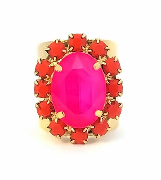 Suki Adjustable Multi-Stone Ring with High Quality Crystals