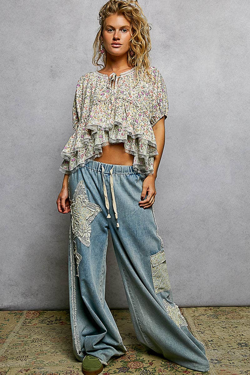 Prairie Love Ruffle Balloon Sleeve Top