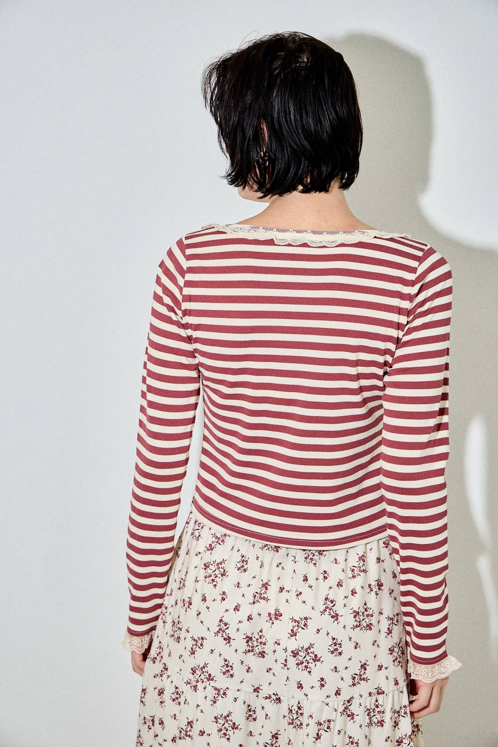 STRIPE SQUARED LONG SLEEVE TOP