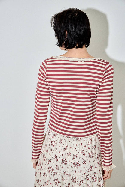 STRIPE SQUARED LONG SLEEVE TOP