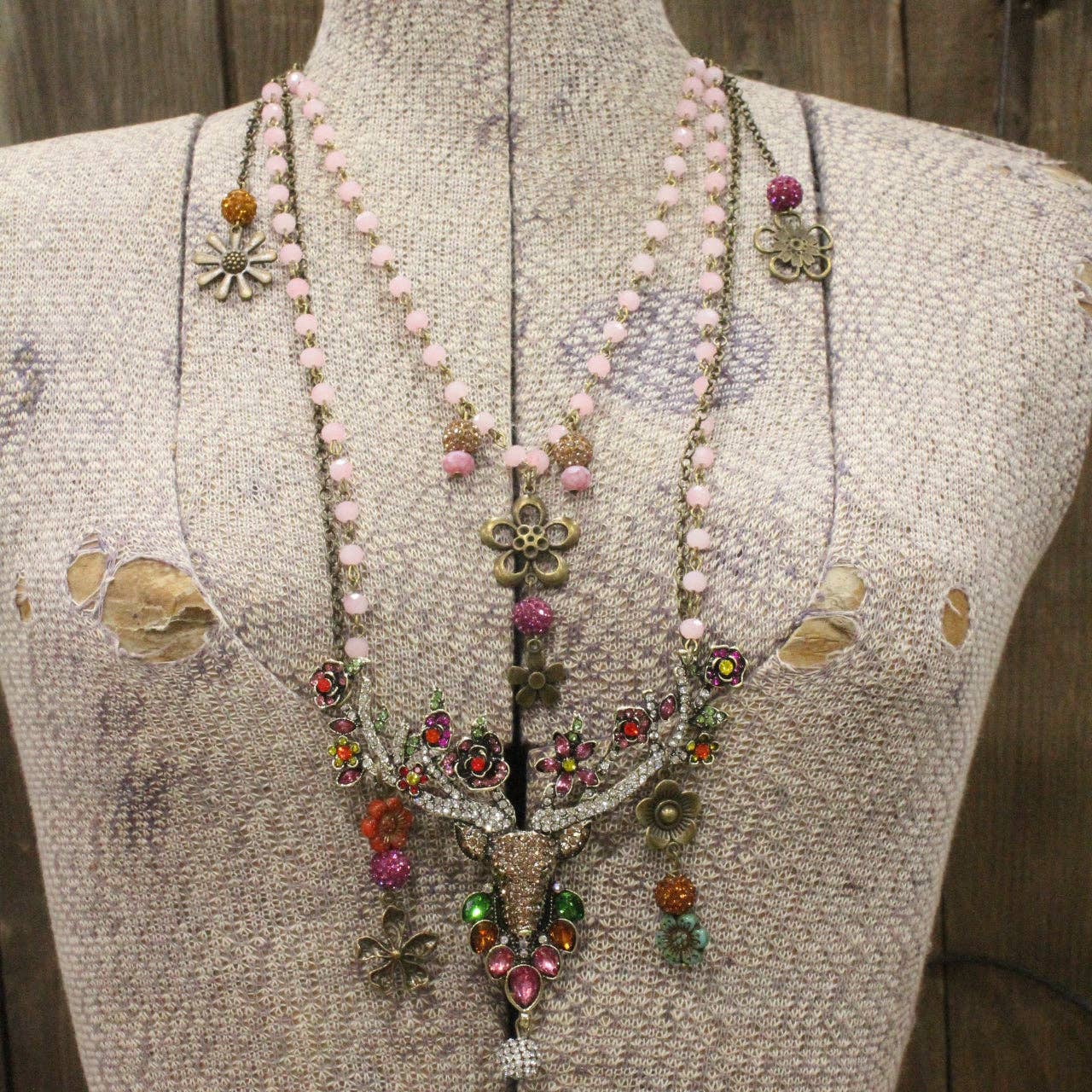 Doe & Flowers Layered Necklace