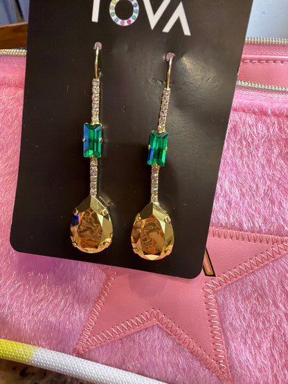 TIKI EARRINGS IN AURUM AND EMERALD