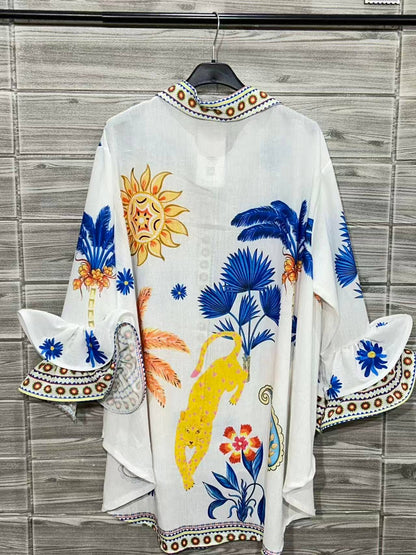 White Printed Sun Shirt