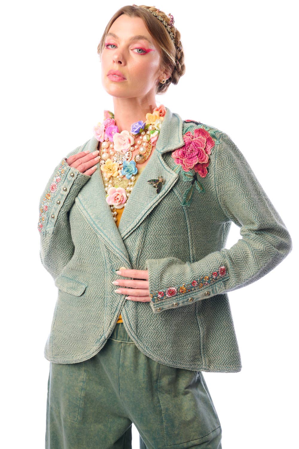 Alba Green Terry  Blazer