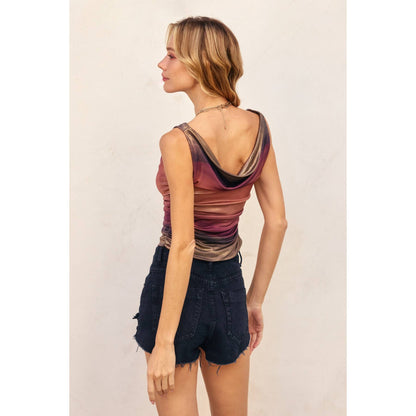 Shimmering Sunset Drapey Top
