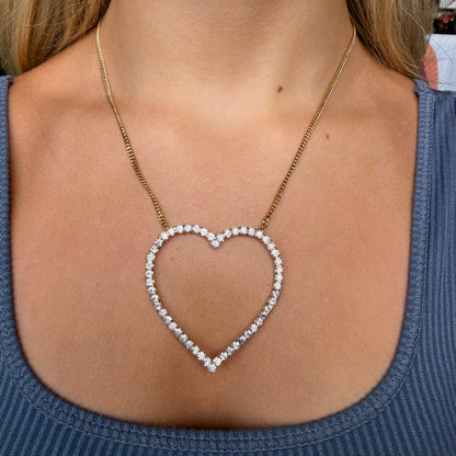 OPEN HEART NECKLACE GOLD/CLEAR