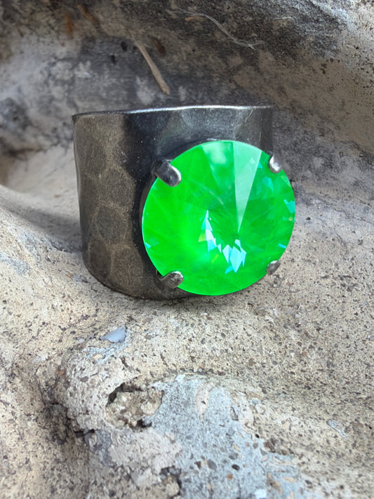 WETSTONE: Electric Green Toadie Ring