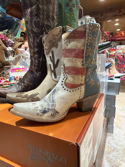 Jorie Short 8in Crackled Taupe Old Gringo Cowgirl Boots