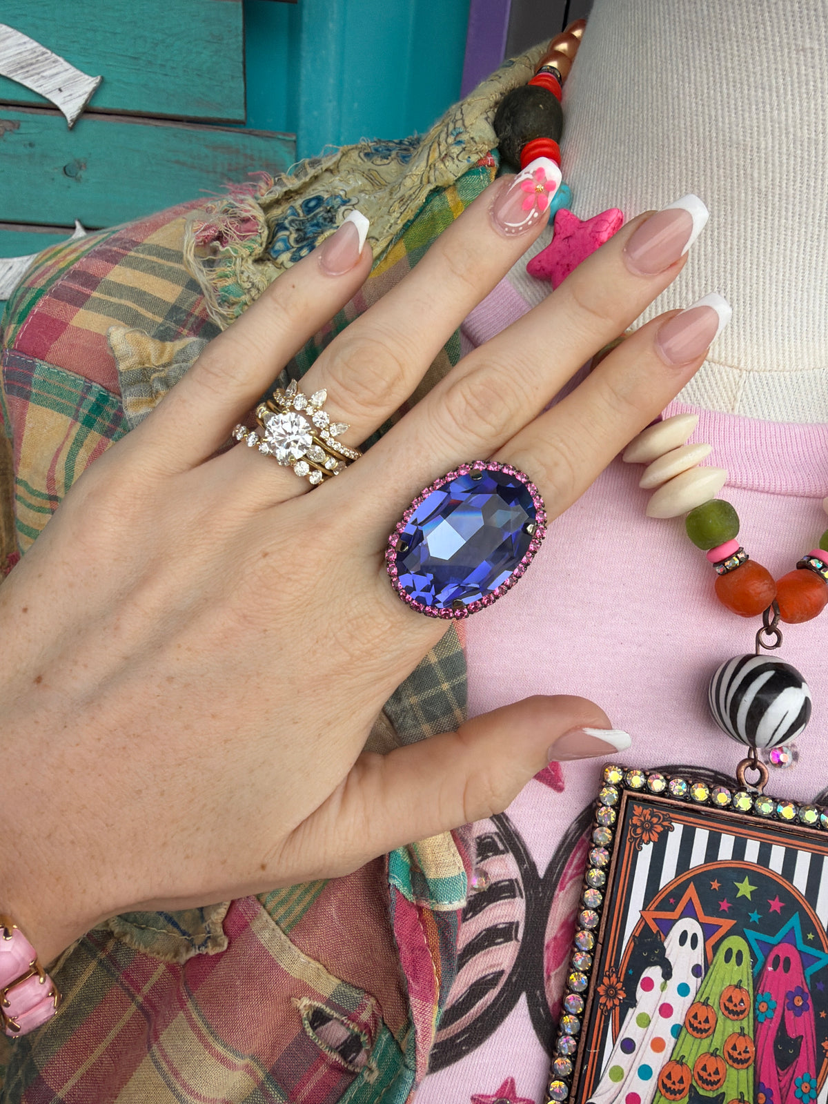 WETSTONE: Purple and Pink Gunmetal Liz Taylor Ring