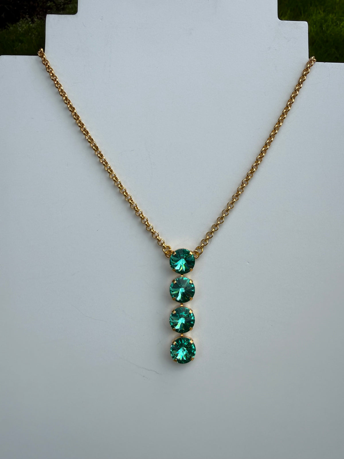 WETSTONE: Coastal Green Noir Drop Necklace