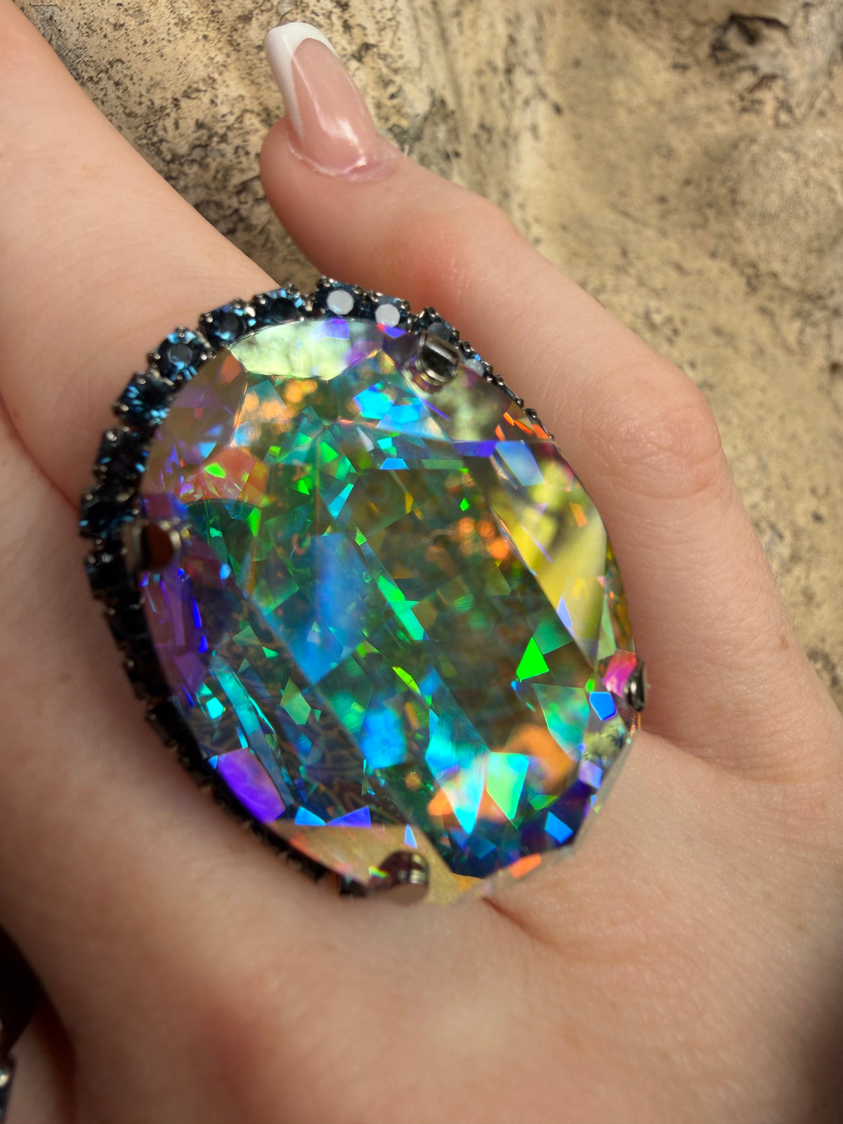 WETSTONE: AB/Blue Gunmetal Liz Taylor Ring