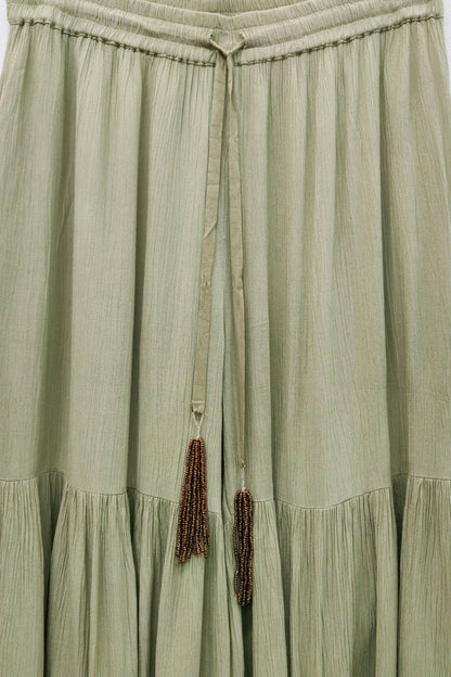 Olive Dream Tiered Palazzo Pants
