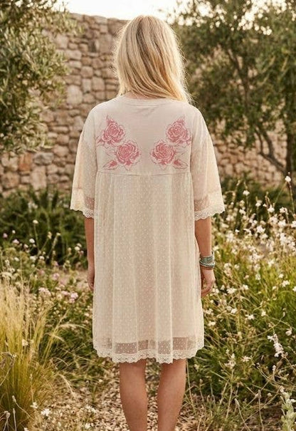 POLKA DOT CHERUB MESH LAYERED DRESS