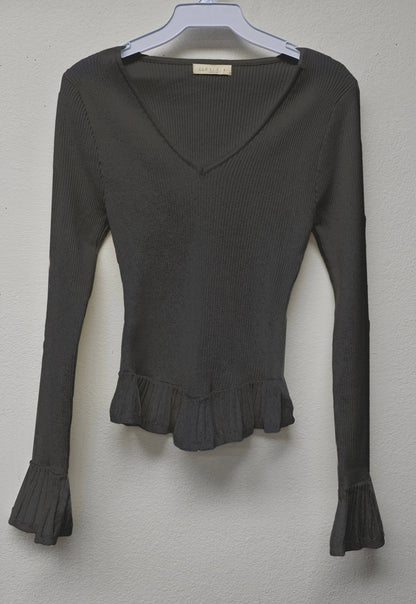 Knit Ruffle Hem Top