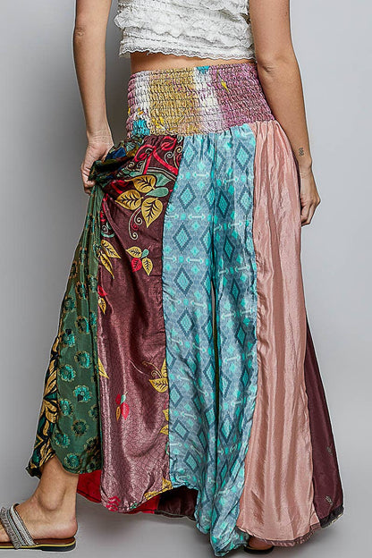 One-of-a-Kind Smocked Waist Printed Wide Leg Pants