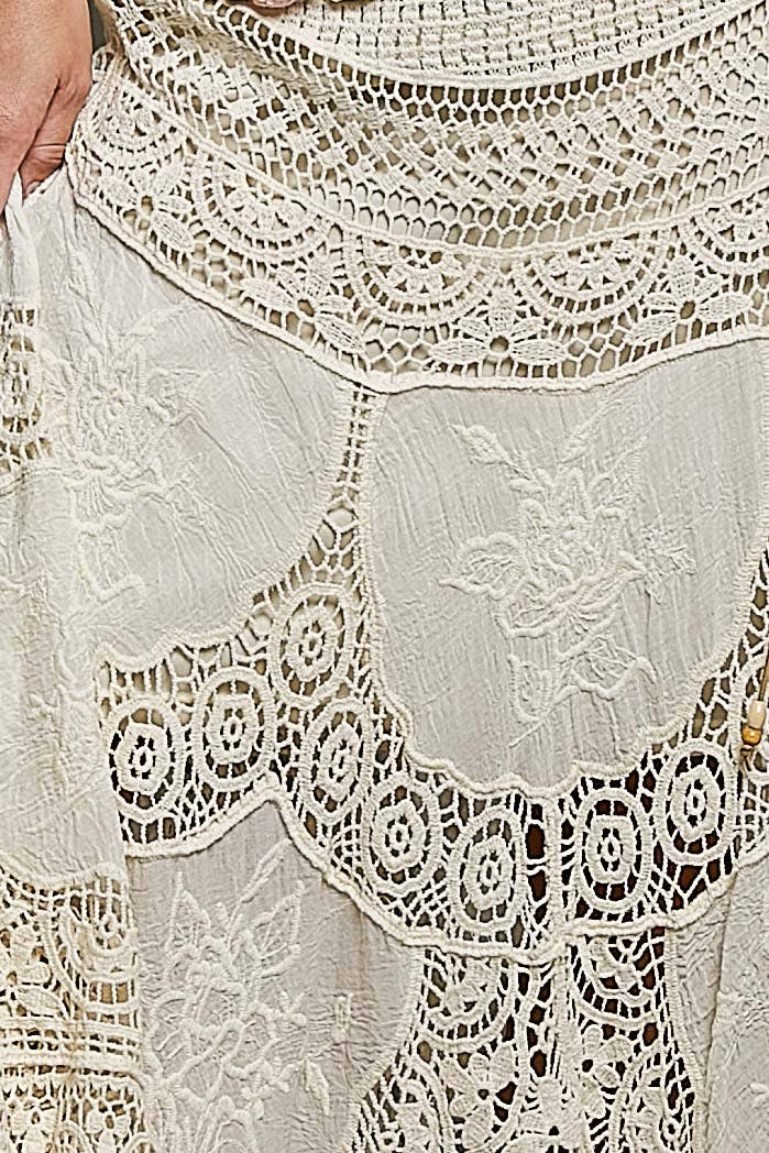 Crochet patterns embroidered maxi skirt