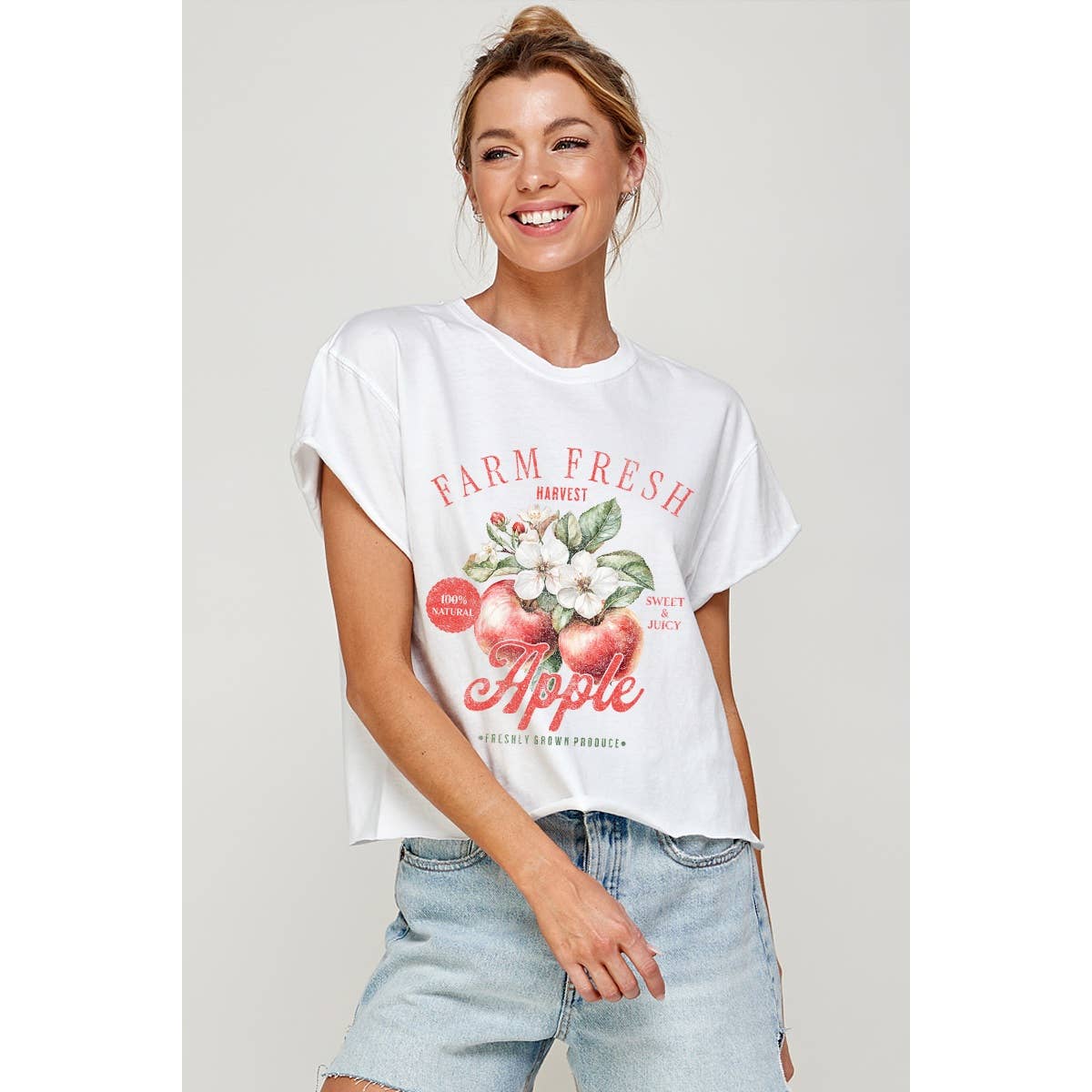 FARM FRESH APPLE  CROP TOP T-SHIRT