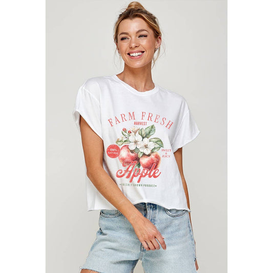 FARM FRESH APPLE  CROP TOP T-SHIRT