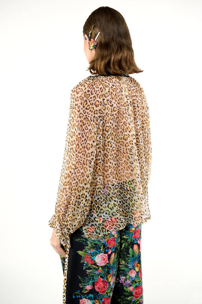 Sheer Cheetah Print Blouse