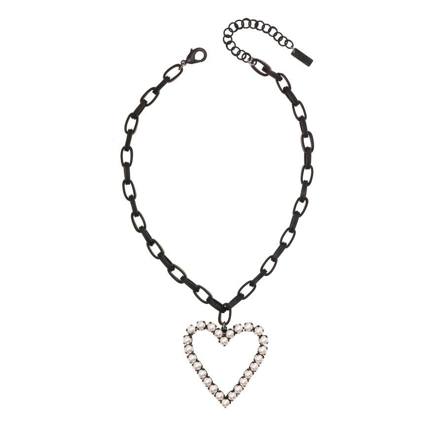 SMUTT PEARL HEART NECKLACE